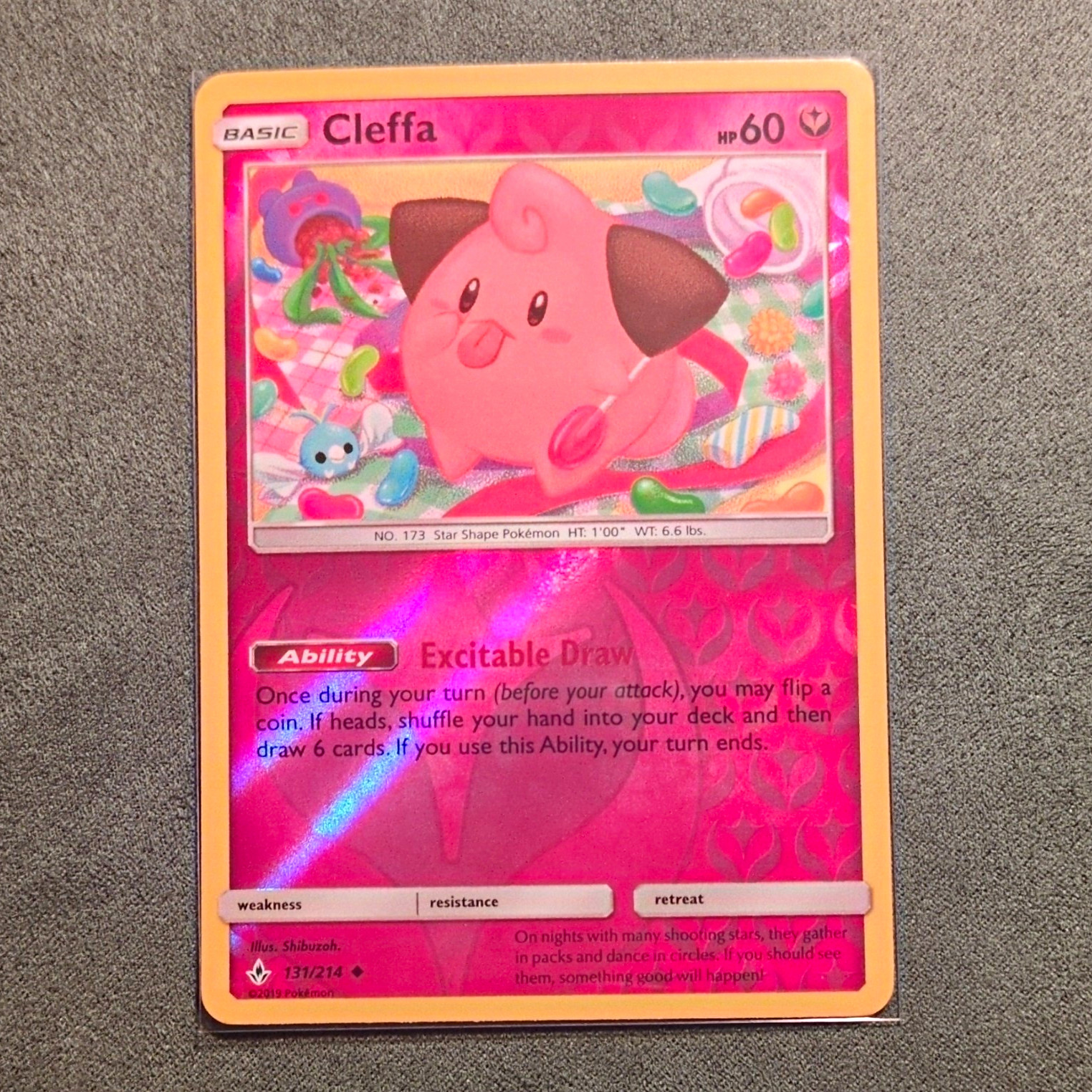 NM Pokemon TCG Cleffa 131/214 Unbroken Bonds Reverse Holo English 2019 HP 60 NM Pokemon TCG Cleffa 131/214 Unbroken Bonds Reverse Holo English 2019 HP 60