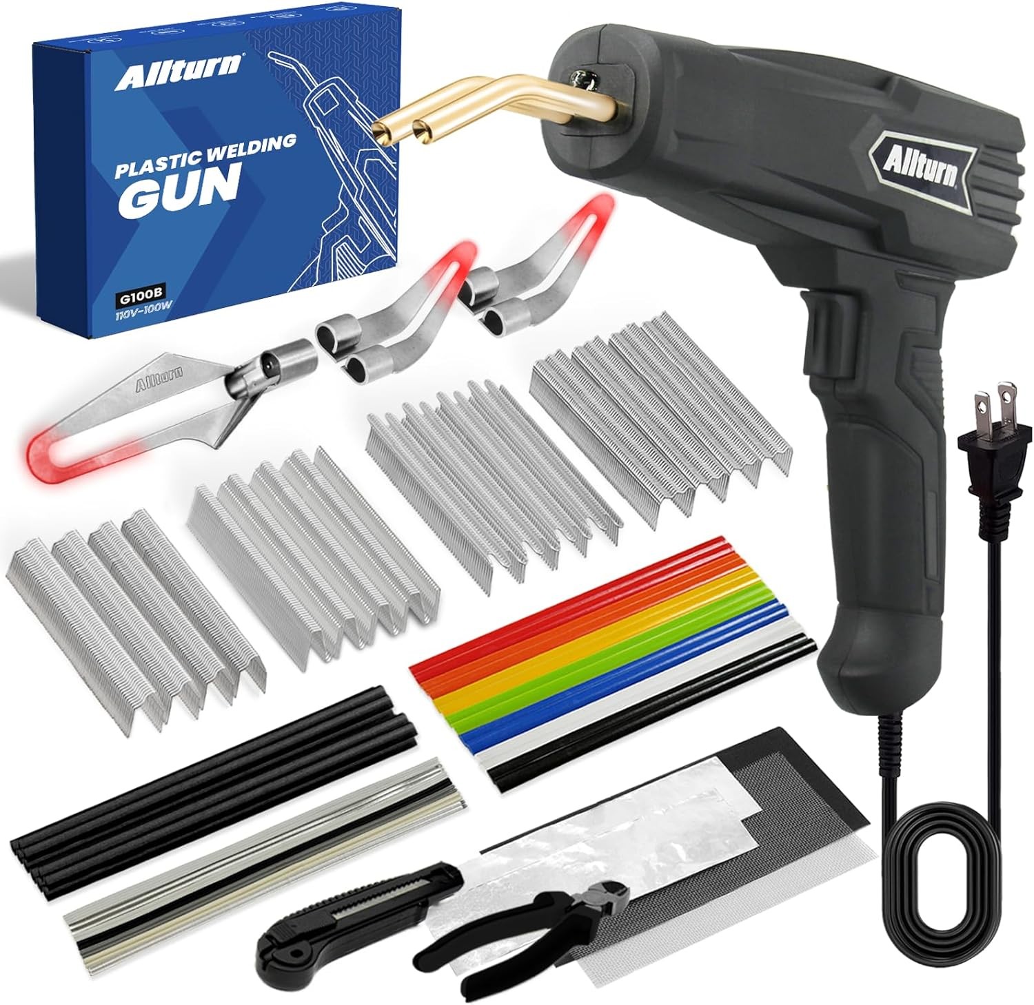Allturn Upgraded Plastic Welder, 2 in 1 Welding Kit, Hot GUN, Black 