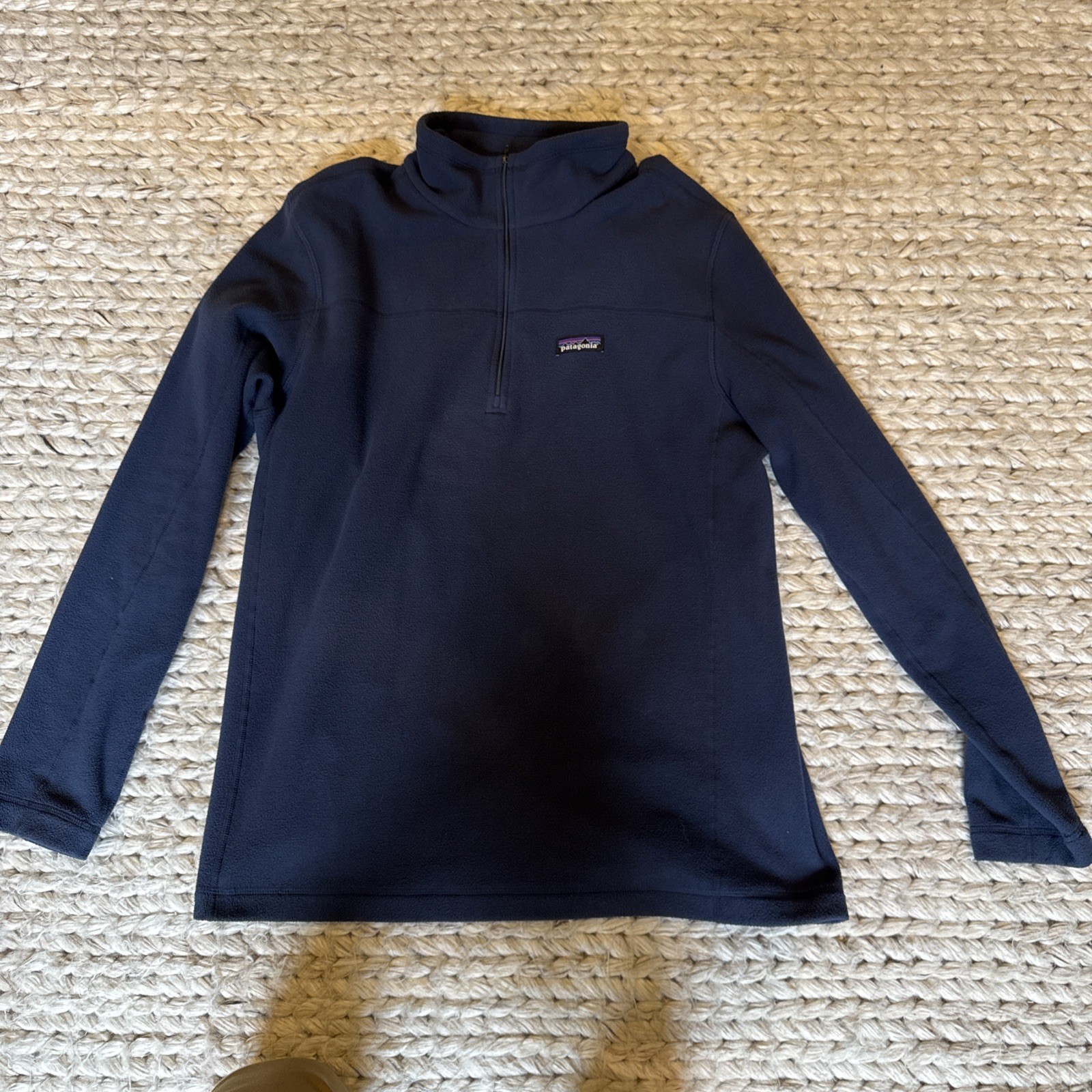 Patagonia Pullover Mens L Navy Micro D Fleece Quarter Zip Microdenier Outdoor