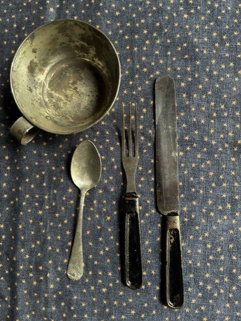 Indian Wars to Spanish American War Mess Gear. 1874 Knife Fork Spoon and Cup #2 Indian Wars to Spanish American War Mess Gear. 1874 Knife Fork Spoon and Cup #2
