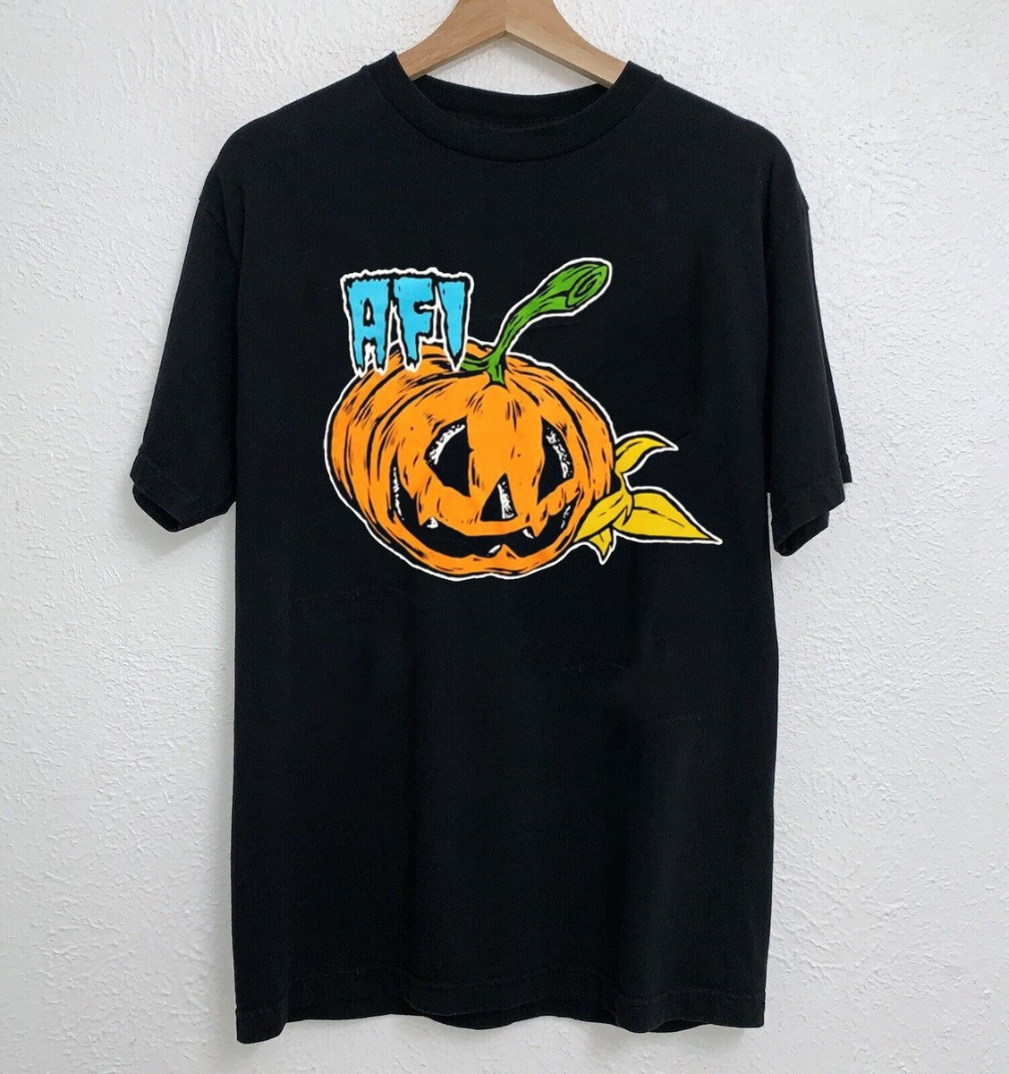 Vtg AFI Band Happy Halloween Cotton T Shirt For Men Black Full Size CM495