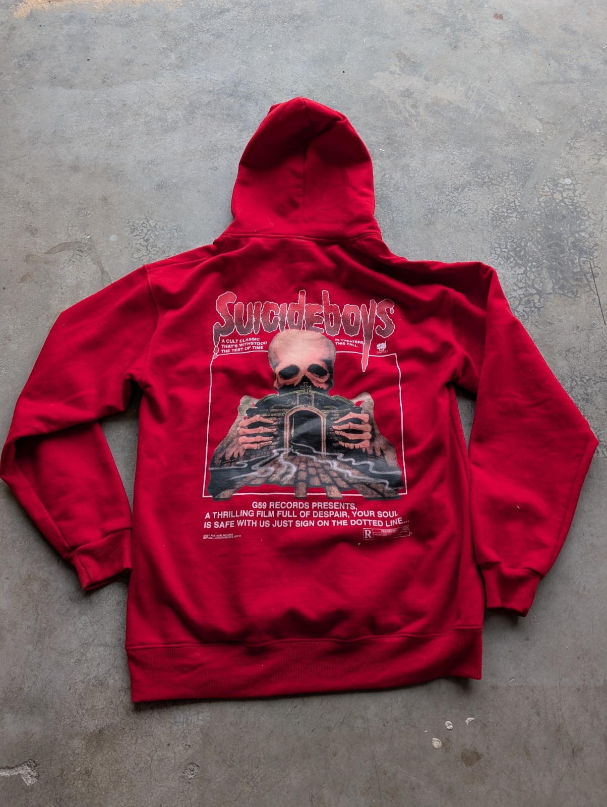 Suicide Boys Hoodie Sweatshirt Mens Large  Red 2022 Movie G59 Halloween Crypt