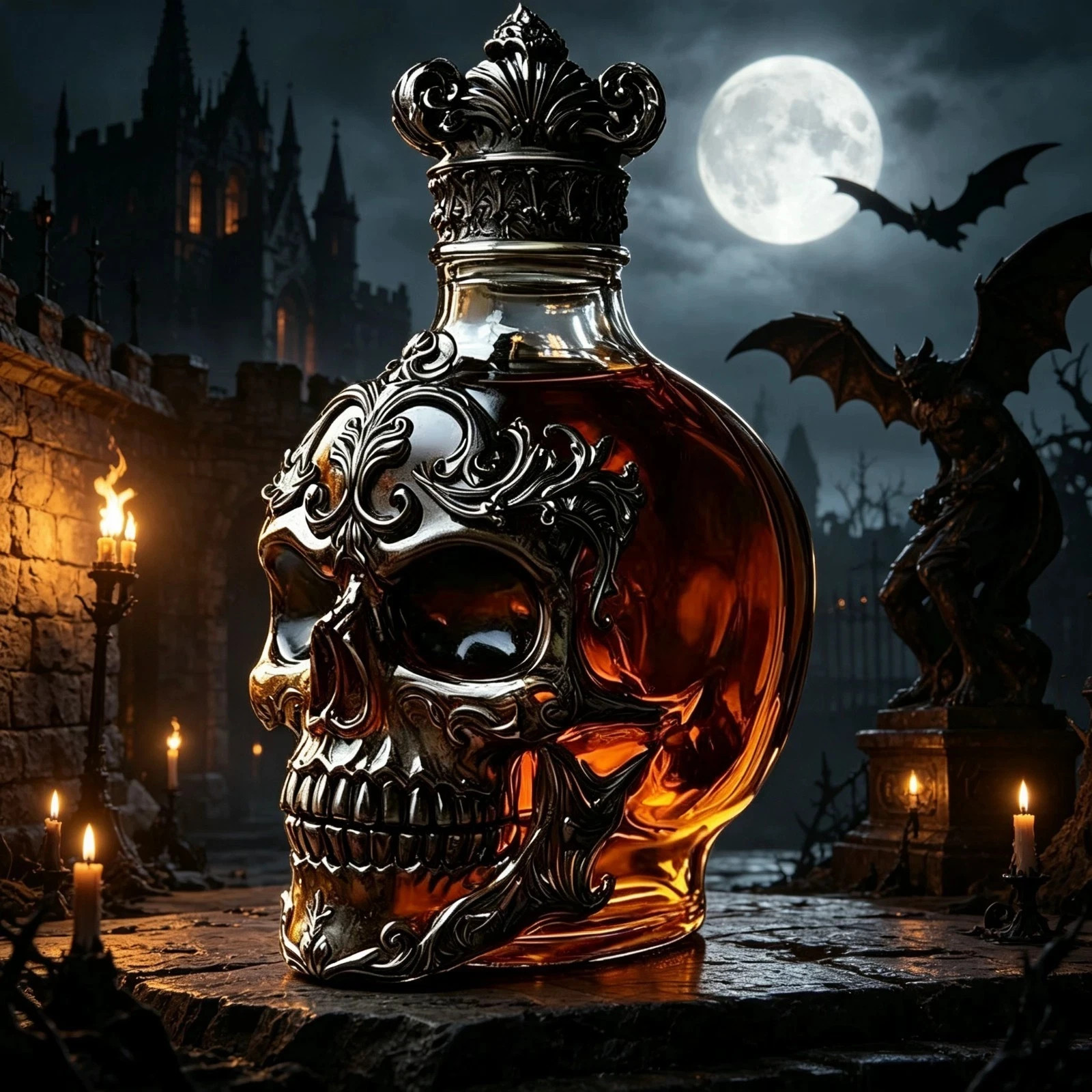 The Sovereign Skull Decanter Handblown Crystal Skull Whiskey Decanter The Sovereign Skull Decanter Handblown Crystal Skull Whiskey Decanter