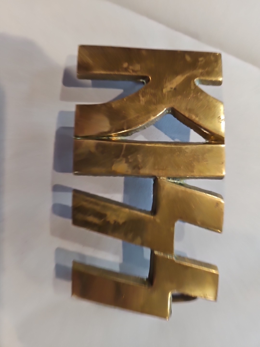 KISS 1977 Vintage #4051 Solid Brass Belt Buckle, Large 3-3/4 inched wide