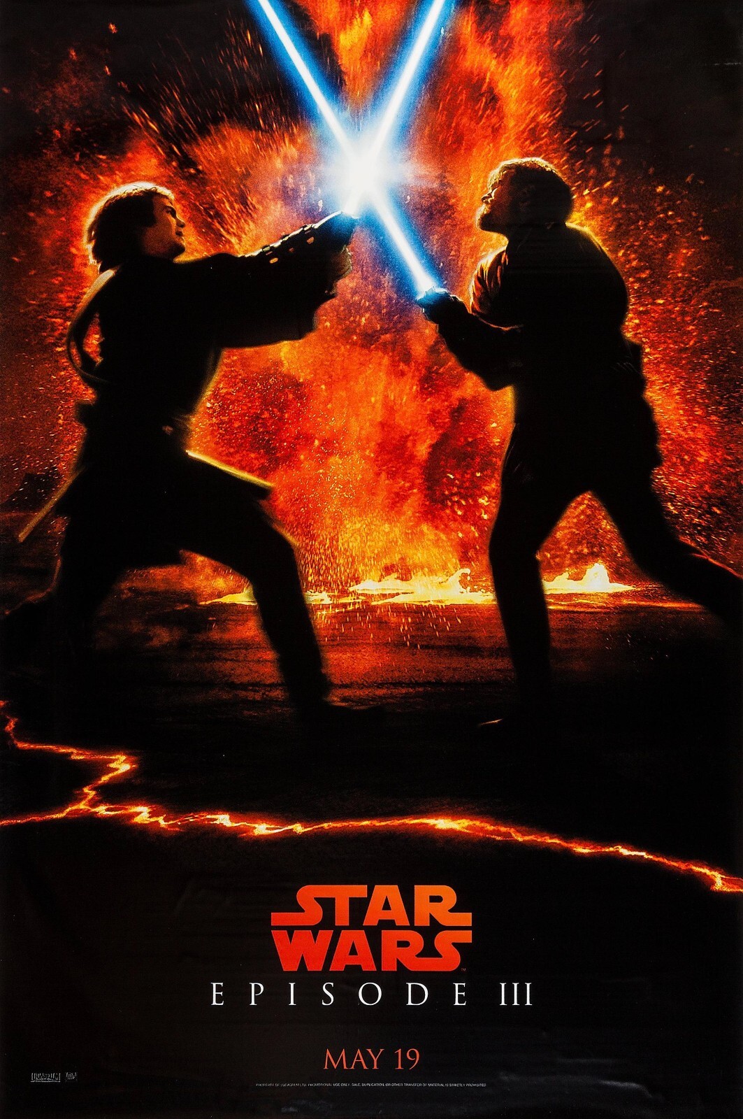 2005 Star Wars Episode III Revenge Of The Sith Movie Poster 11X17 Obi-Wan 🌋🍿