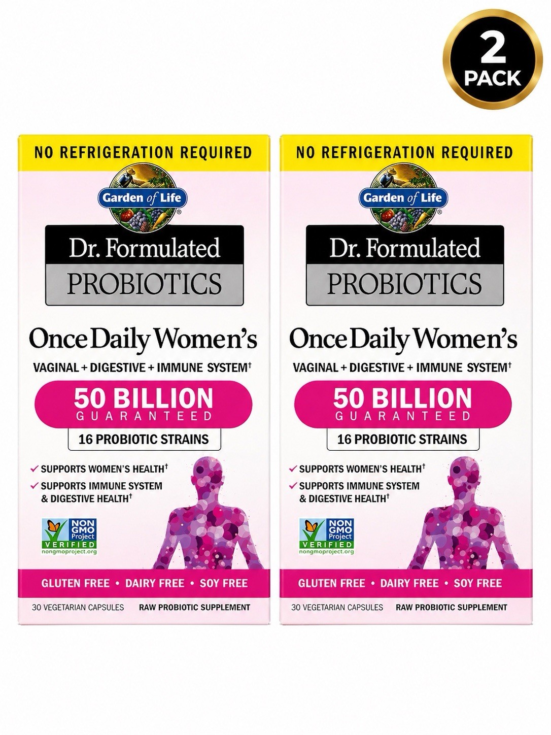 (2 Pack) Garden of Life Dr. Formulated Women's Probiotics 50 Billion Exp 10/26+