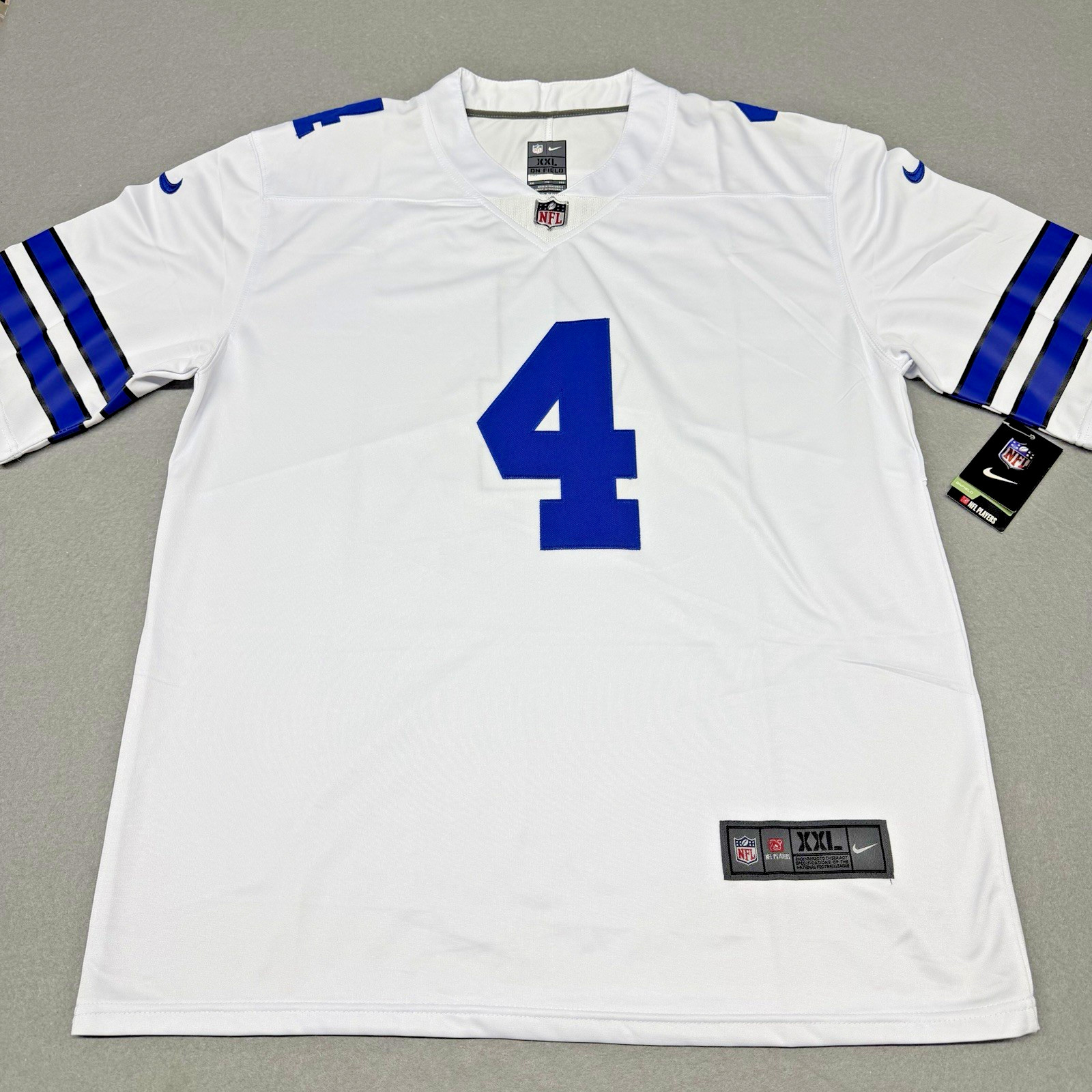 Dallas Cowboys Football Jersey Mens 2XL White Dak Prescott On Field Nike XXL NEW