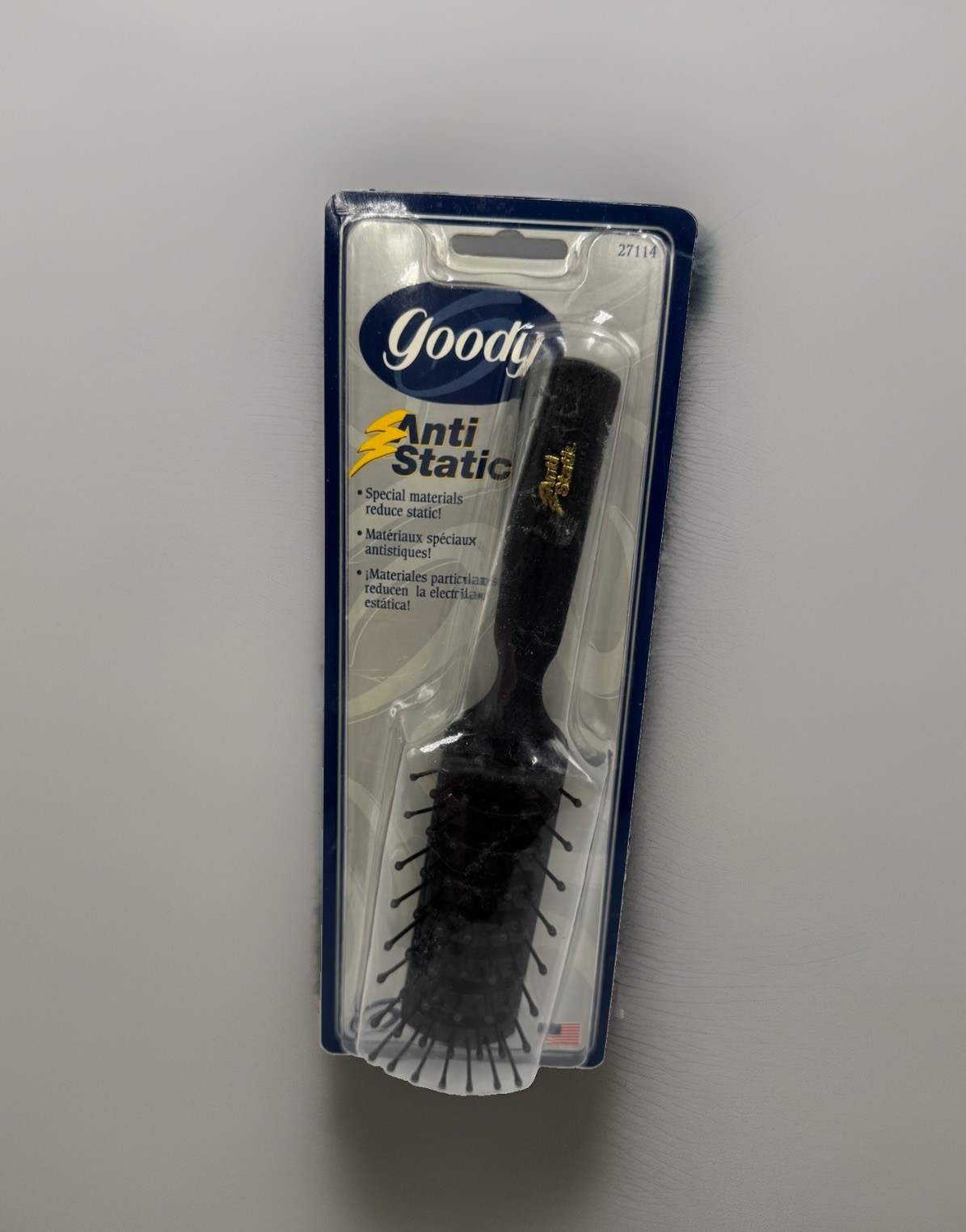 Vintage 1999 Goody Anti Static Vent Styler Hair Brush 27114 Black NOS USA