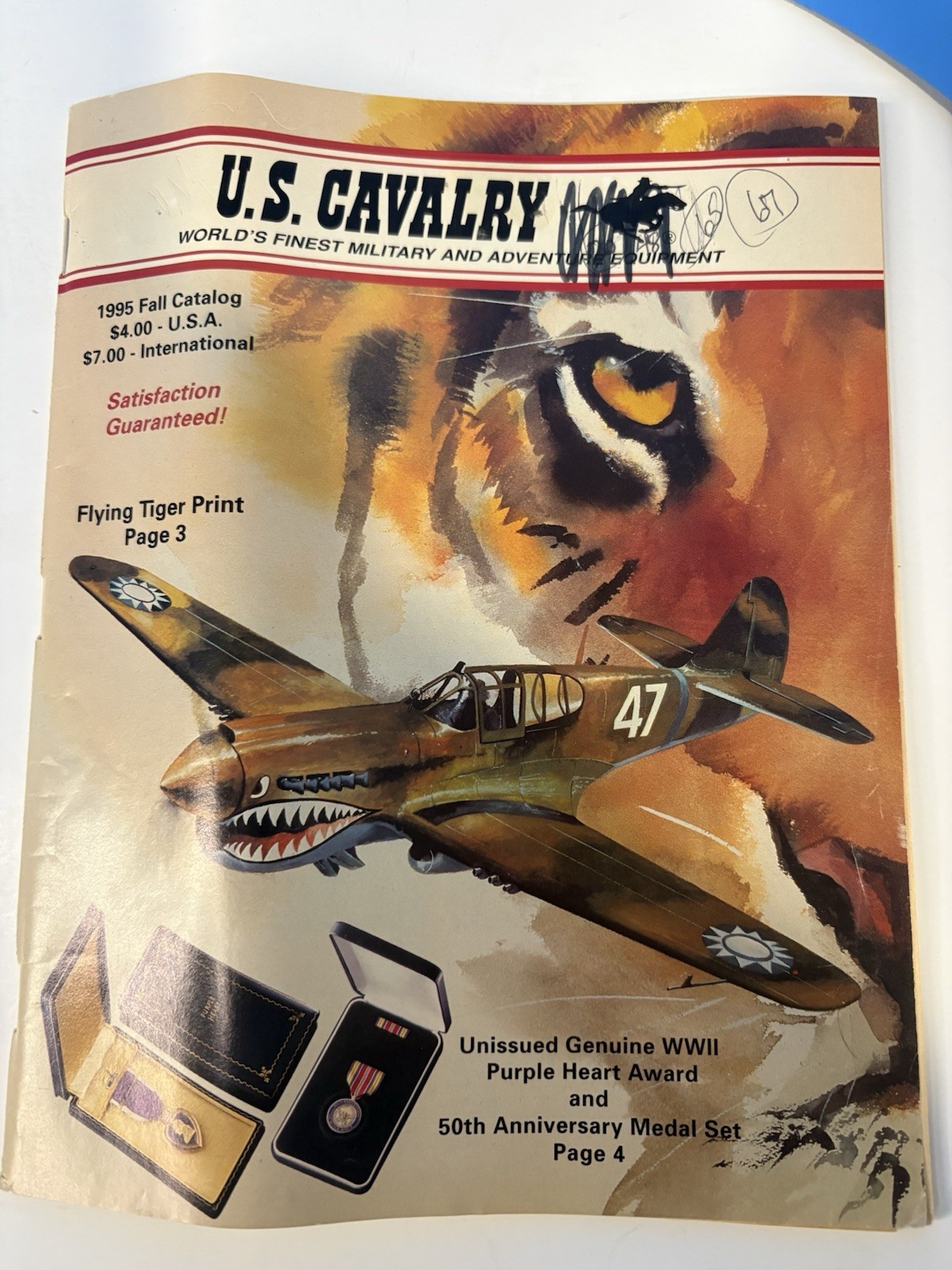 Vtg 1995 U.S. Cavalry Knife & Weapons Catalog Magazine WWII Purple Heart Medals