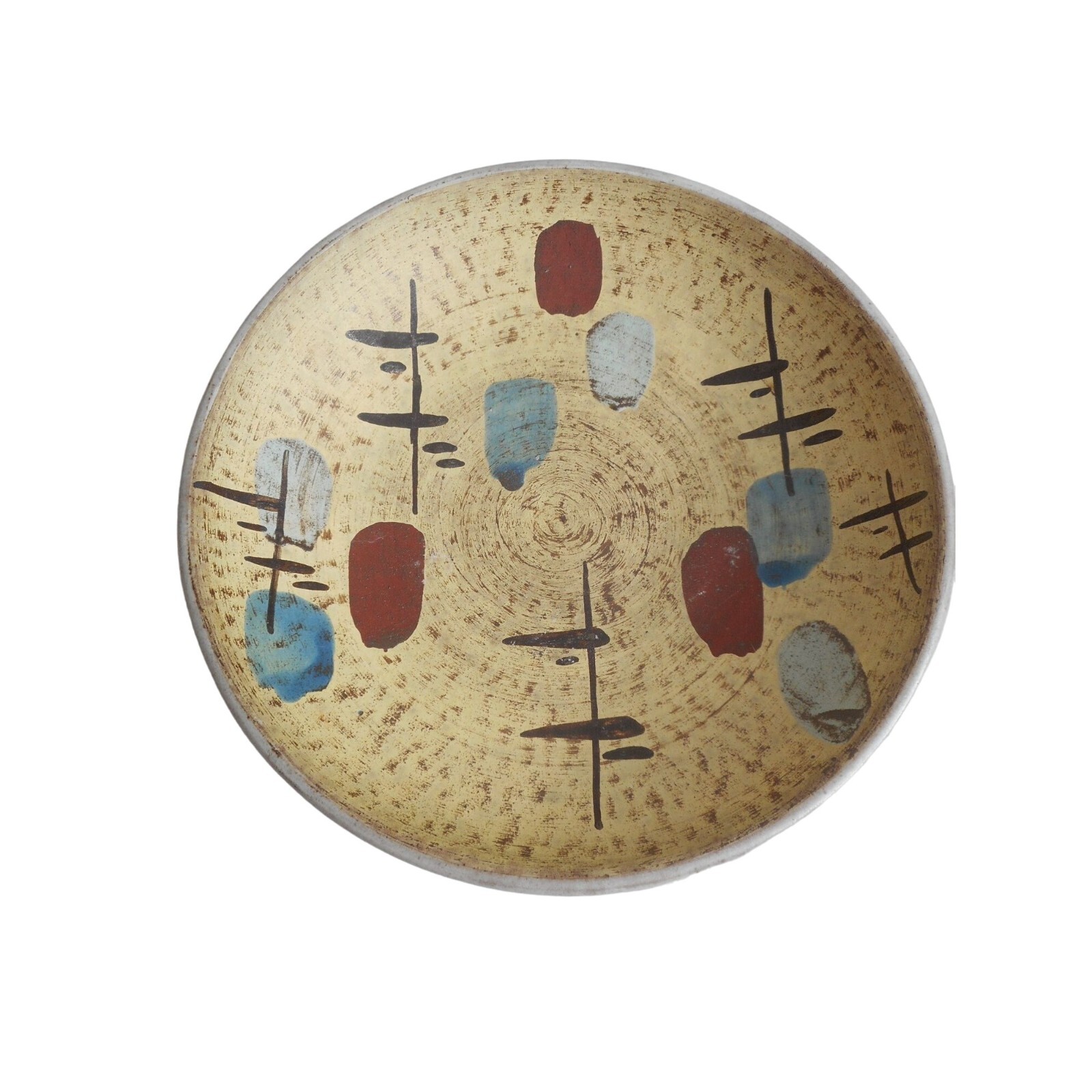 Vtg MCM Ü-Keramik Übelacker Asian Abstract Trinket Dish Wall Decor West Germany
