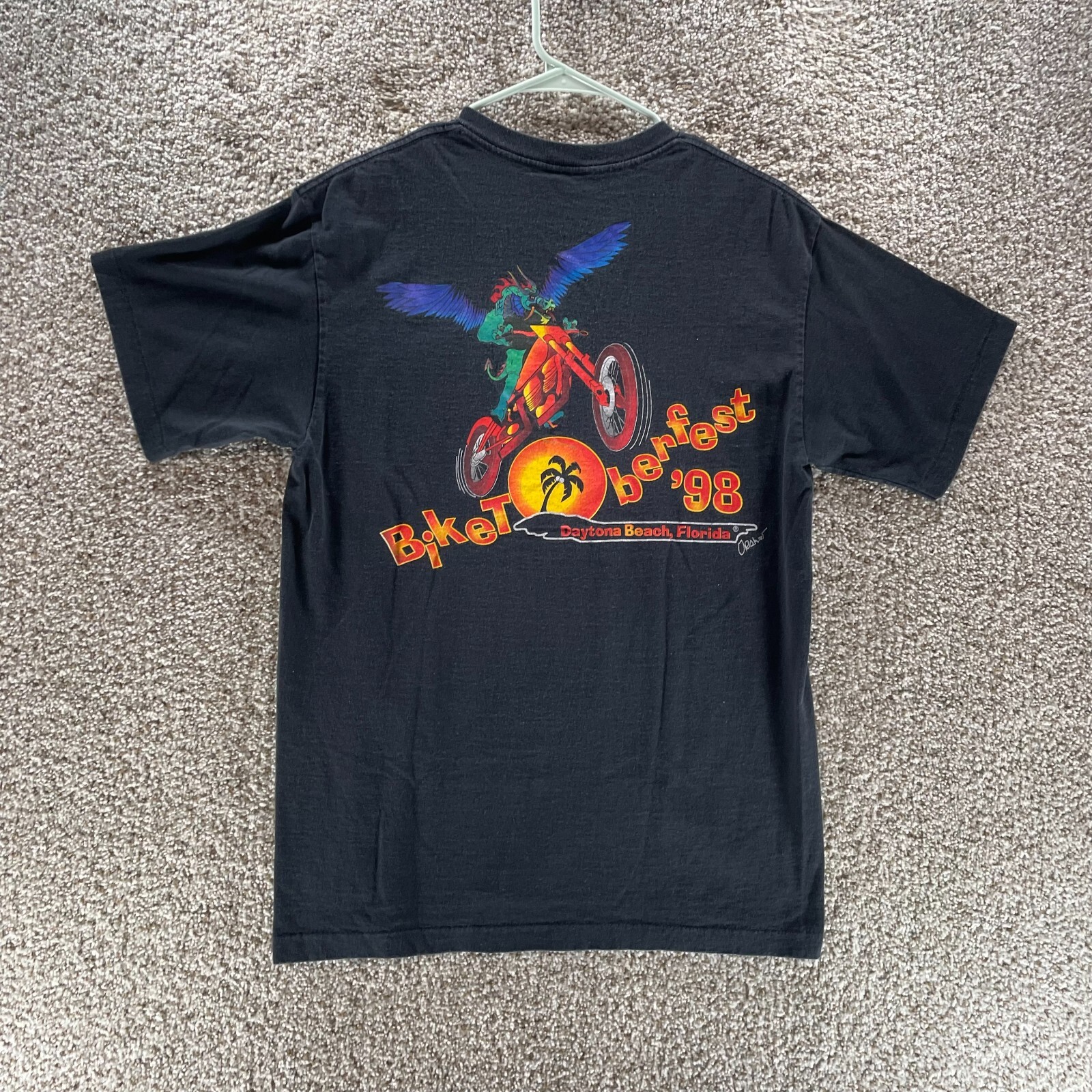 Vintage Biketoberfest Shirt Mens Medium Black 1998 Single Stitch Daytona Beach