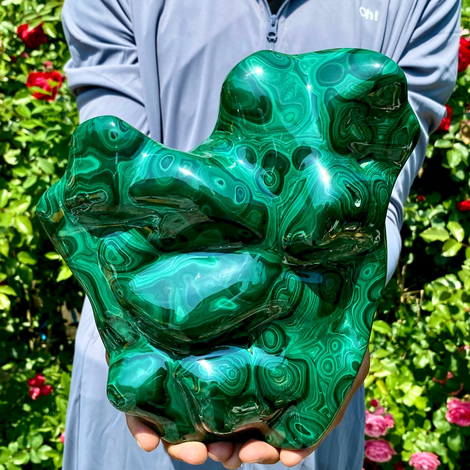 9.9LB Natural Polished Malachite Mineral freeform specimen Reiki Stone Healing