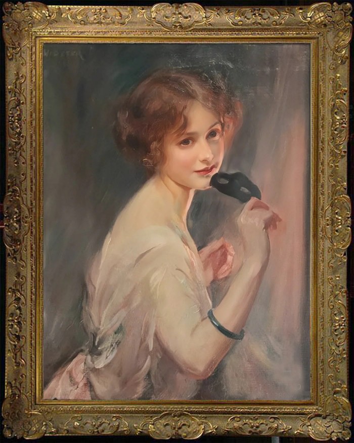 Hand Painted Classical Oil Painting Portrait girl Art Canvas Vintage Style