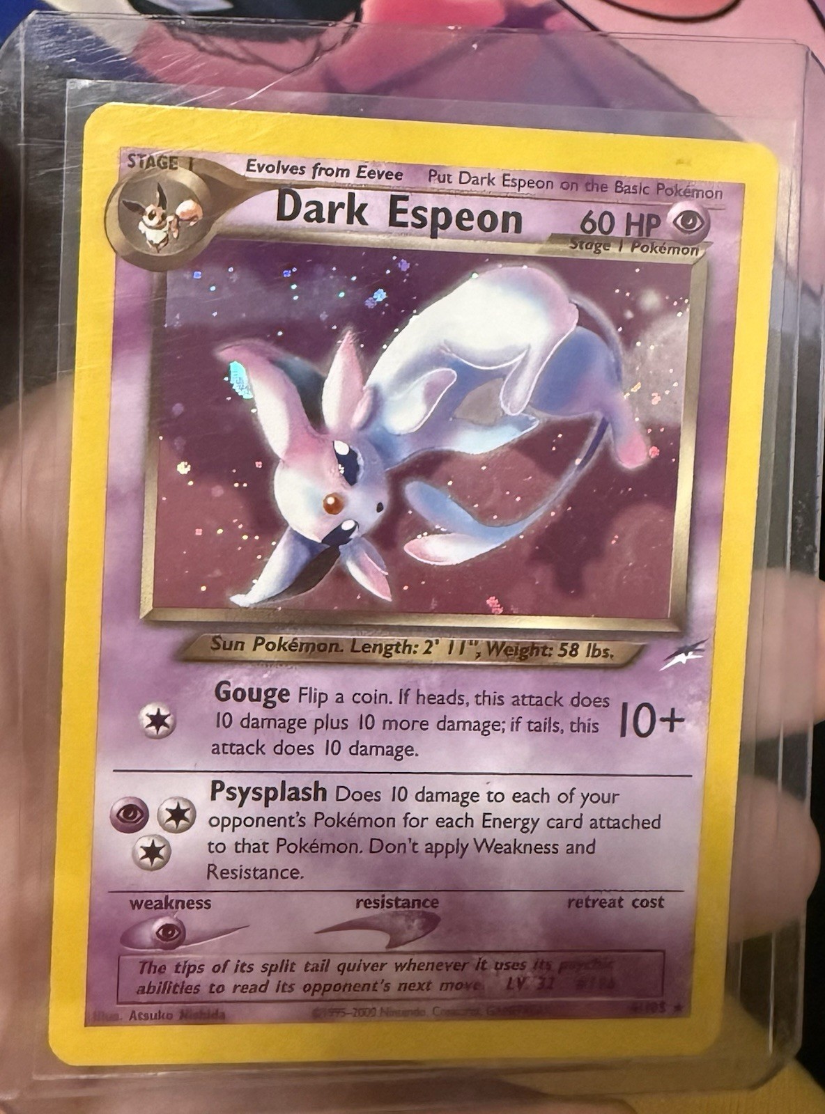 Pokémon TCG Dark Espeon Neo Destiny Holo Unlimited Rare Card 4/105 LP-NM Pokémon TCG Dark Espeon Neo Destiny Holo Unlimited Rare Card 4/105 LP-NM