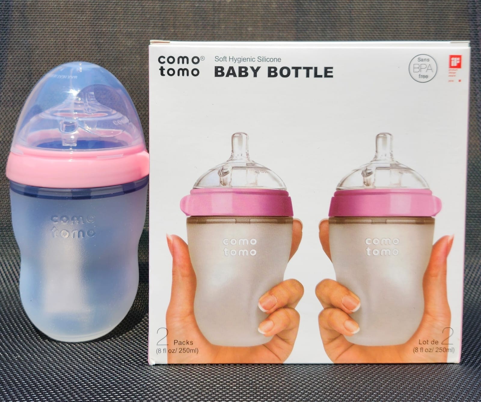 Comotomo Baby Bottle, Pink, 8 Ounce (2 Count) Comotomo Baby Bottle, Pink, 8 Ounce (2 Count)