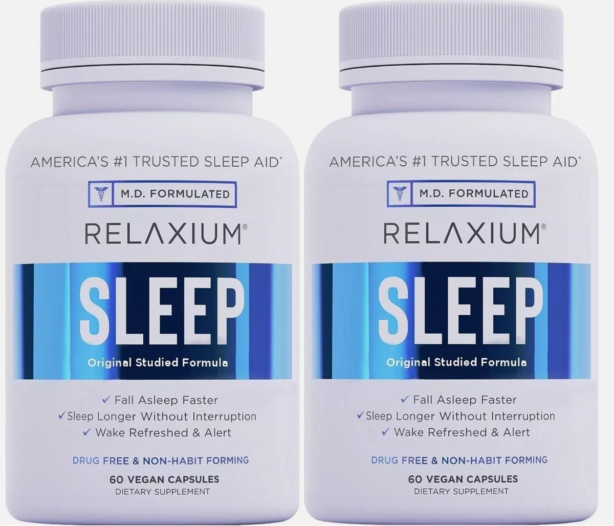 Packs 2 Relaxium Sleep Natural Dietary Supplement for Better Sleep 120 Capsules