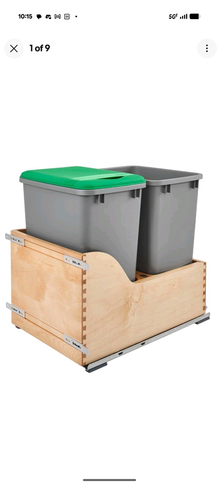 Rev-A-Shelf Dual Pullout Trash Cans 35 qt. with Soft-close Slides,4WCSC-1835DM-2 Rev-A-Shelf Dual Pullout Trash Cans 35 qt. with Soft-close Slides,4WCSC-1835DM-2