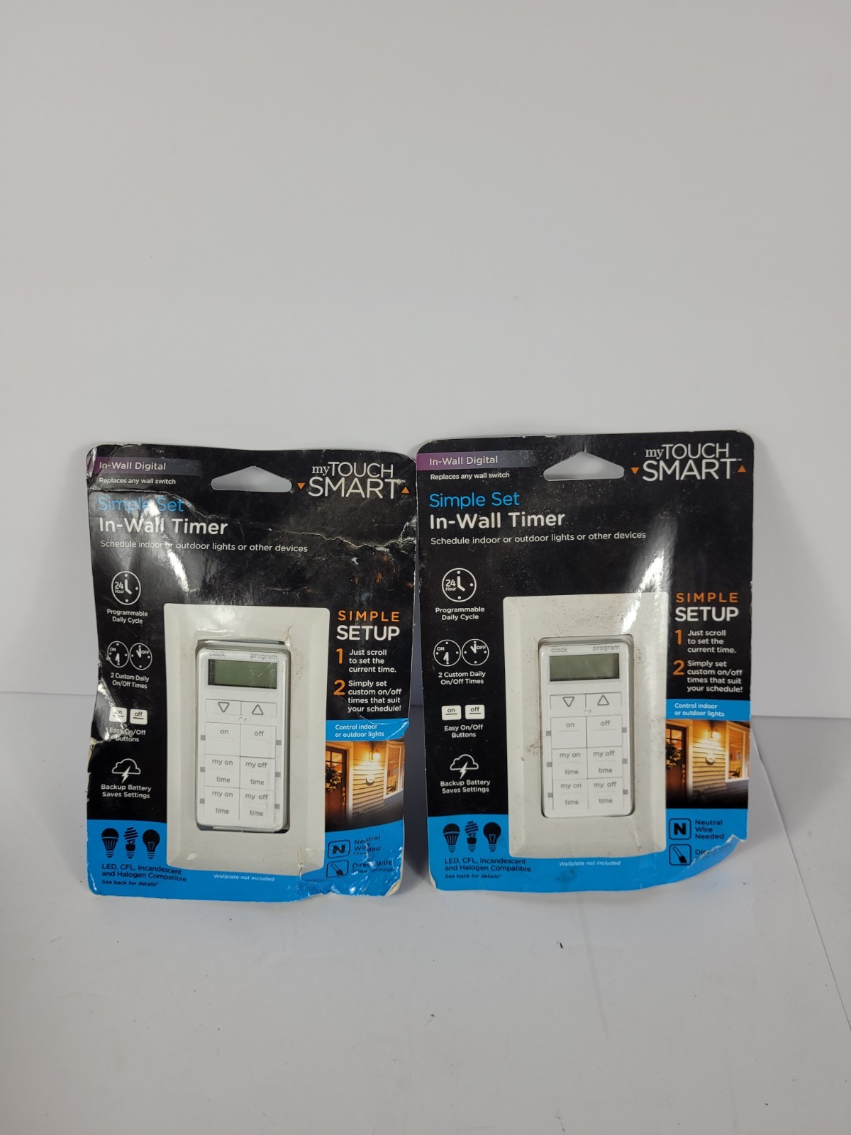 NEW My Touch Smart Indoor Timer In Wall Simple Set Digital Programmable Lot of 2 NEW My Touch Smart Indoor Timer In Wall Simple Set Digital Programmable Lot of 2