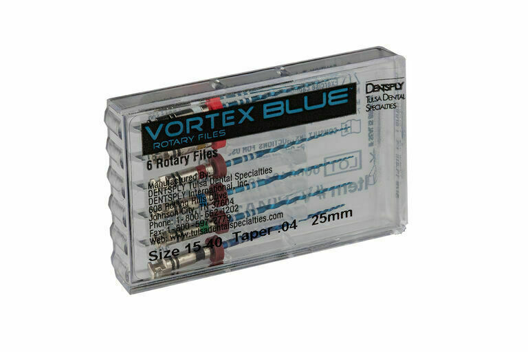 Dentsply Tulsa Dental Vortex Blue 25mm .06 Taper rotary files 6/pk all sizes