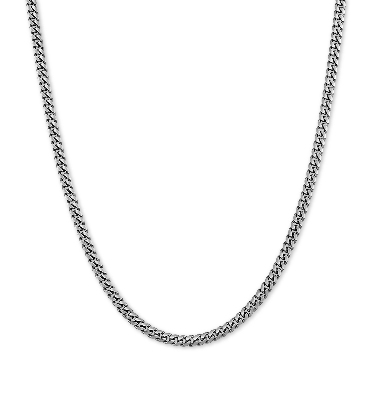 Macy\'s SSC065766S22 Cuban Link Chain Necklace 22in Sterling Silver