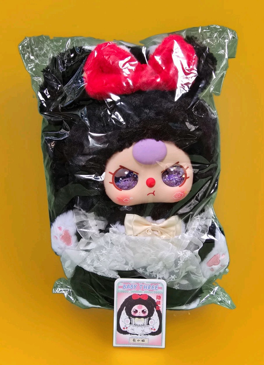 Baby Three 400% Secret Black Bunny Miss Rabbit Plush RARE LIQUID WATER EYES *NEW Baby Three 400% Secret Black Bunny Miss Rabbit Plush RARE LIQUID WATER EYES *NEW