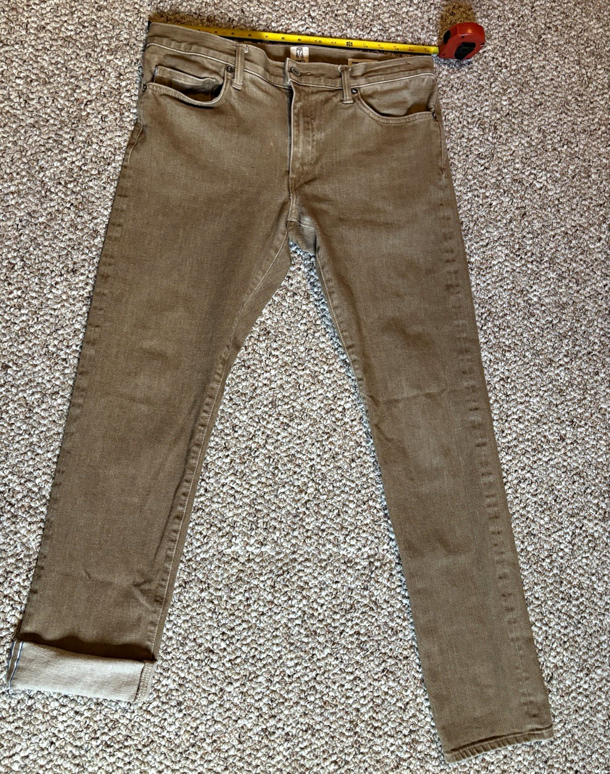 Hiroshi Kato Brown Selvedge Denim 5-Pocket Mid Rise jeans 34\ Hiroshi Kato Brown Selvedge Denim 5-Pocket Mid Rise jeans 34\