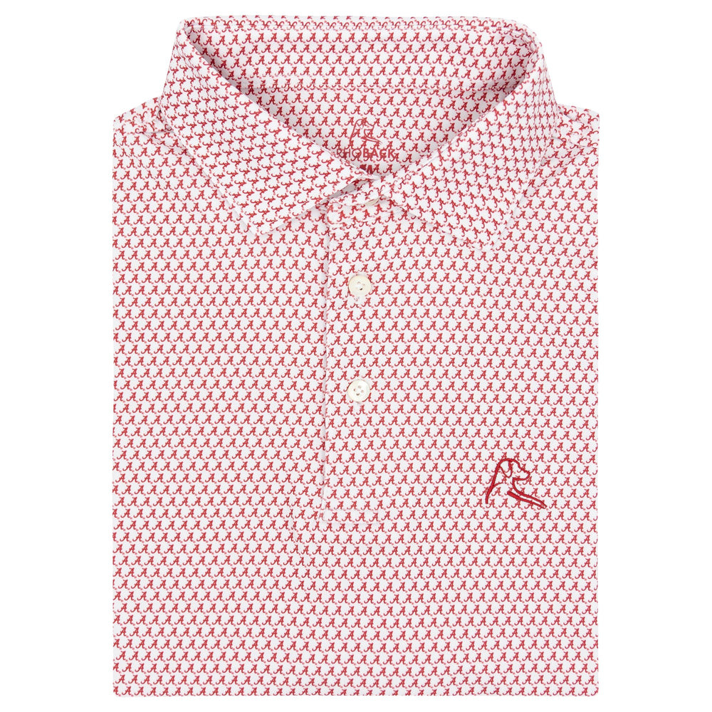 HOT, Rhoback Mens Alabama a Polo Collegiate Golf Shirt Performance Stretch