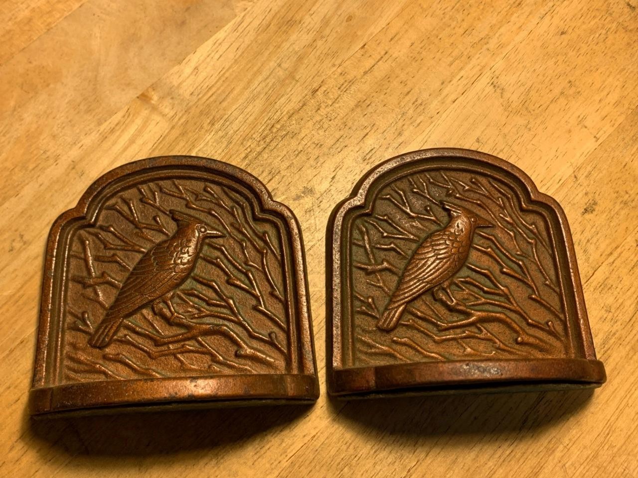 Antique 1928 Cardinal Cast Metal Bookends 4\