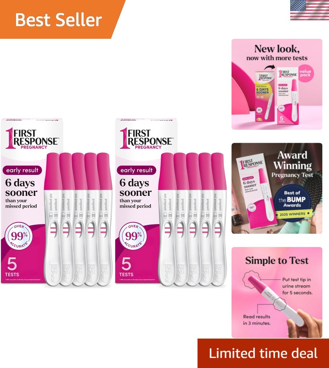 Early Result Pregnancy , 5 Count Pack of 2