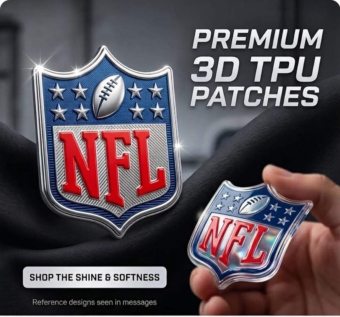 1 Silver NFL Shield MVP Iron On Plastic Jersey Patch, limited time, New