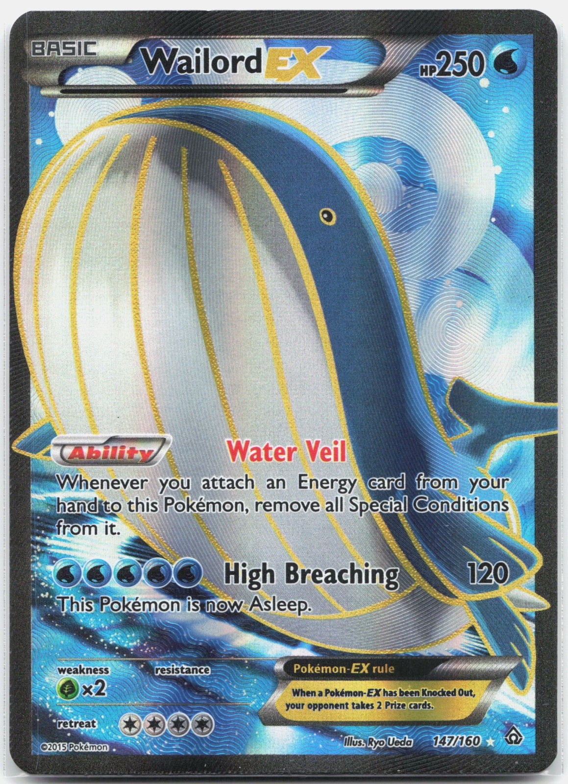 Wailord EX (147 Full Art) Ultra Rare XY - Primal Clash PRC Water Holo 147/160 LP