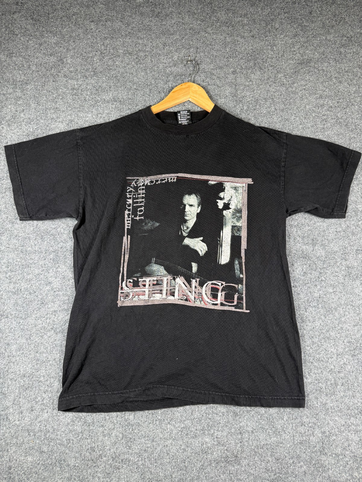 Vintage 1996 PolyGram Sting Mercury Falling Tour T-Shirt Men Large Black Graphic