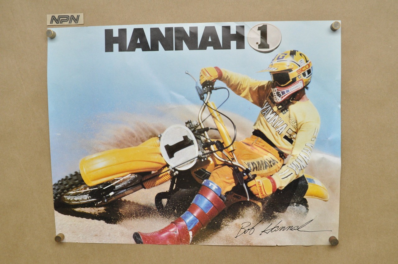 Vintage Bob Hannah Team Yamaha Motorcycle Poster Motocross Dealer Display Vintage Bob Hannah Team Yamaha Motorcycle Poster Motocross Dealer Display