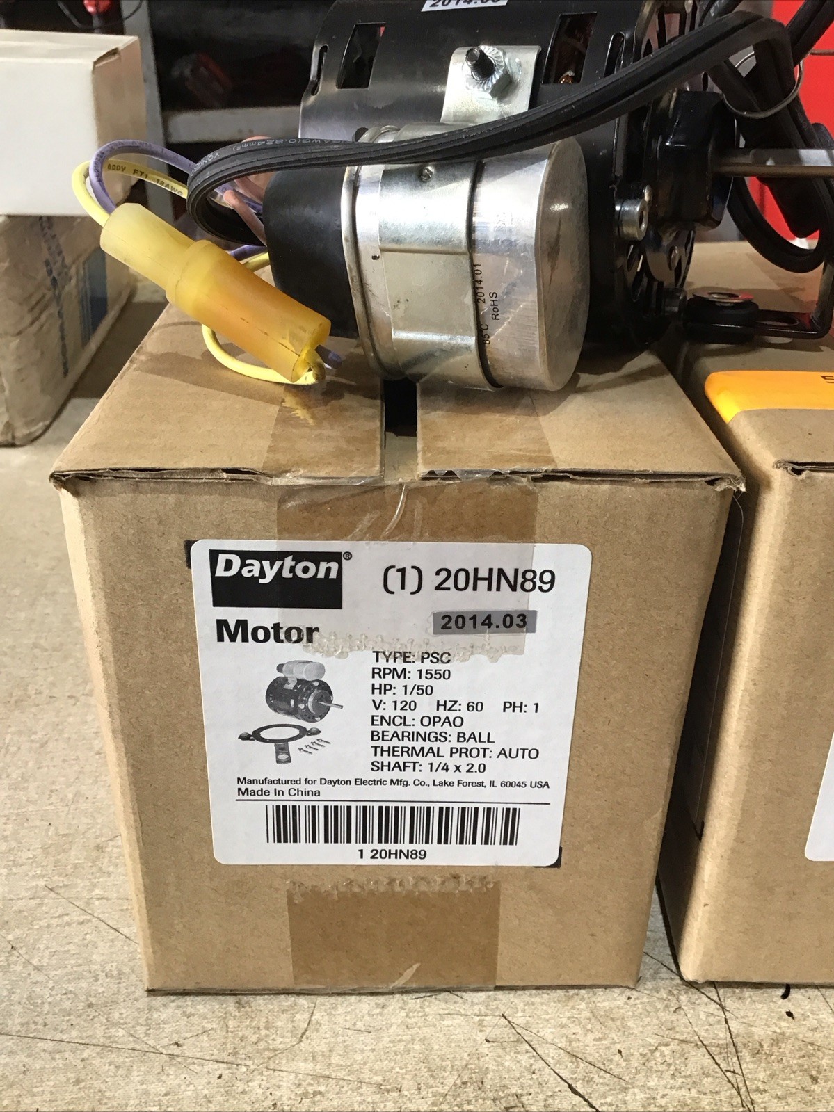 Dayton HVAC 20HN89 Electric Motor 1/70 HP 1550 RPM 120V
