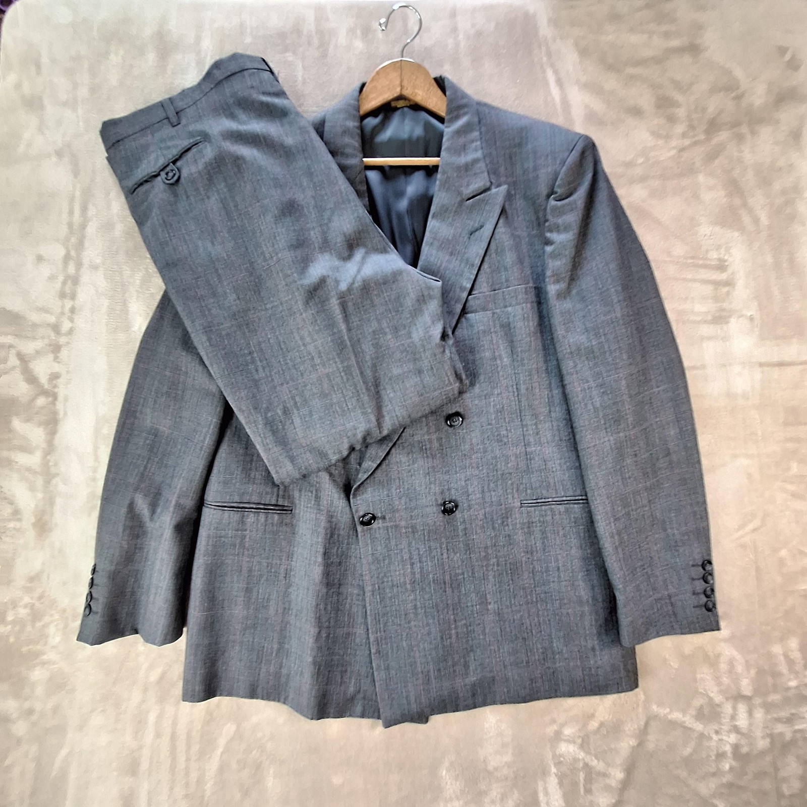 Vintage Strathmore By Richman Suit Mens 46 Wool Ventless 2 Piece 40x31 Formal