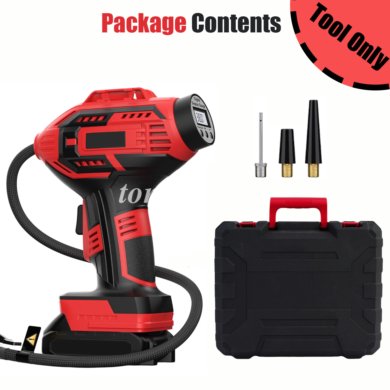 20V Portable Car Tire Inflator Pump Air Compressor LED Digital & Battery+Charger