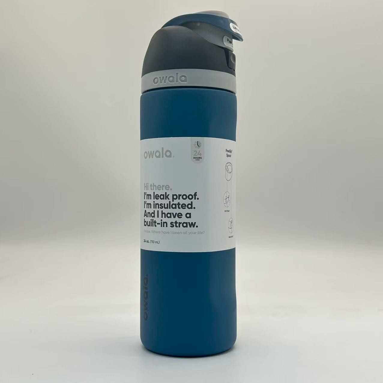 Owala FreeSip 24oz Stainless Steel Water Bottle Blue Oasis Top Quality