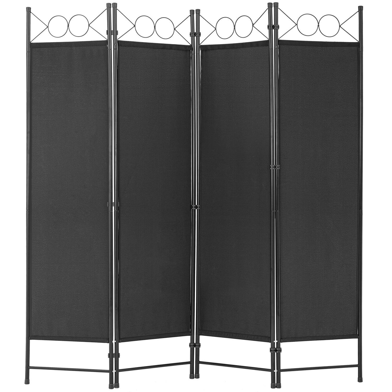 4 Panel Room Divider 6FT Steel Frame Screen Folding Privacy Divider Freestanding