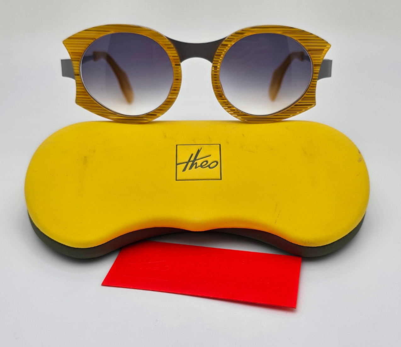 Theo The Flores Mais Lined Pepper White Sunglasses FRAME ONLY w/ Case Belgium