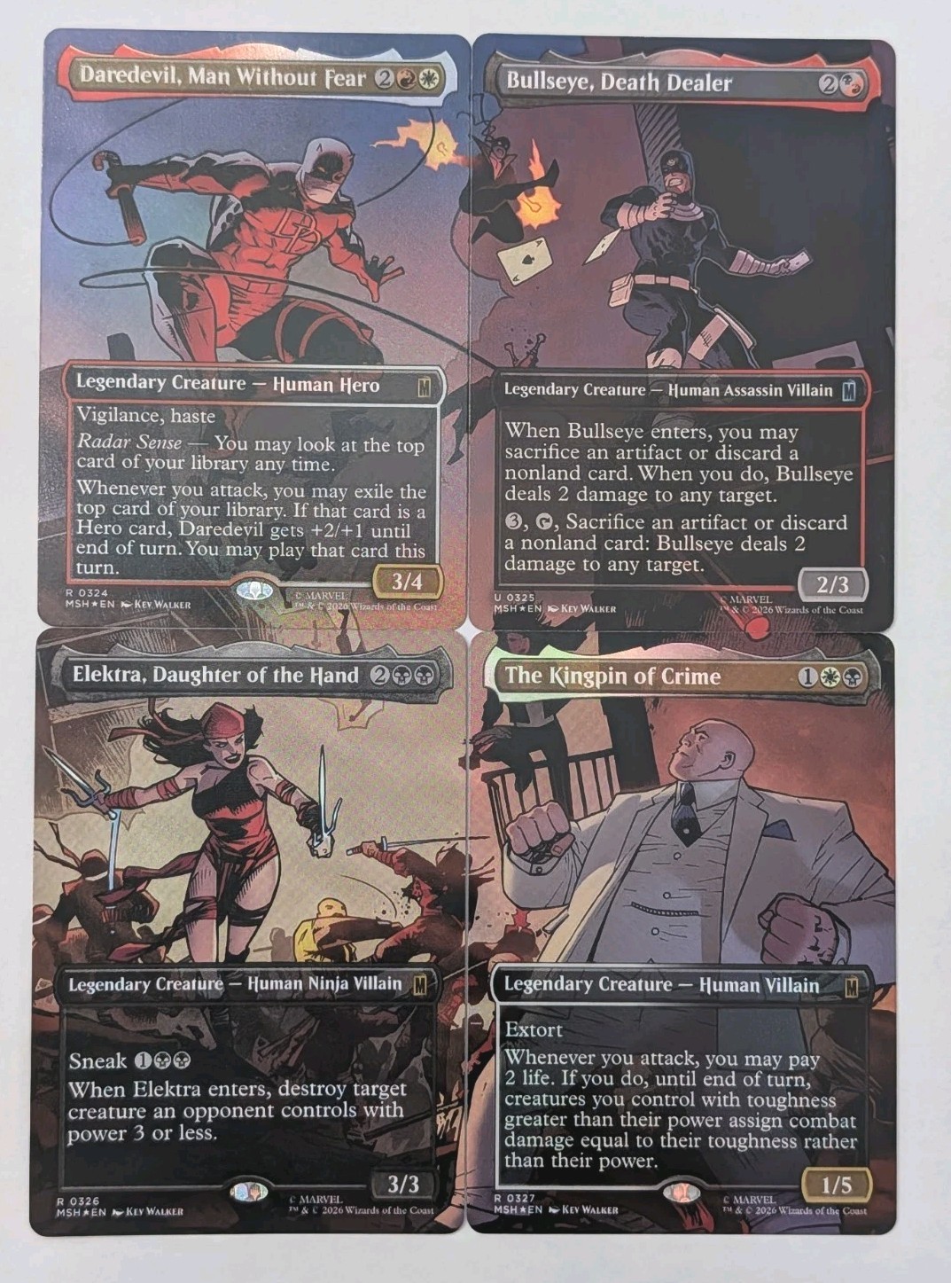 MTG Marvel Super Heros Daredevil Street Fight Foil Complete Set Of 4 Magic