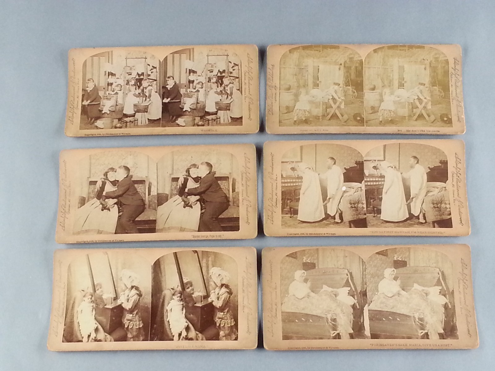 6 Antique Stereoscope Stereoview Cards Views Photographs