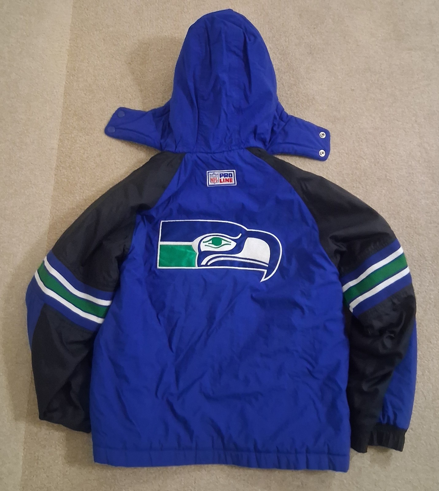 Vintage 90s Seattle Seahawks Starter NFL Pro Line Jacket With Hood Mens Large