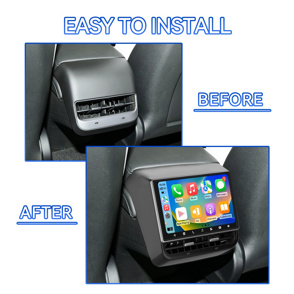 For Tesla 8.66 inch Screen Auto Carplay Model 3(2019-2023)/Y (2020-2024）Seat LCD