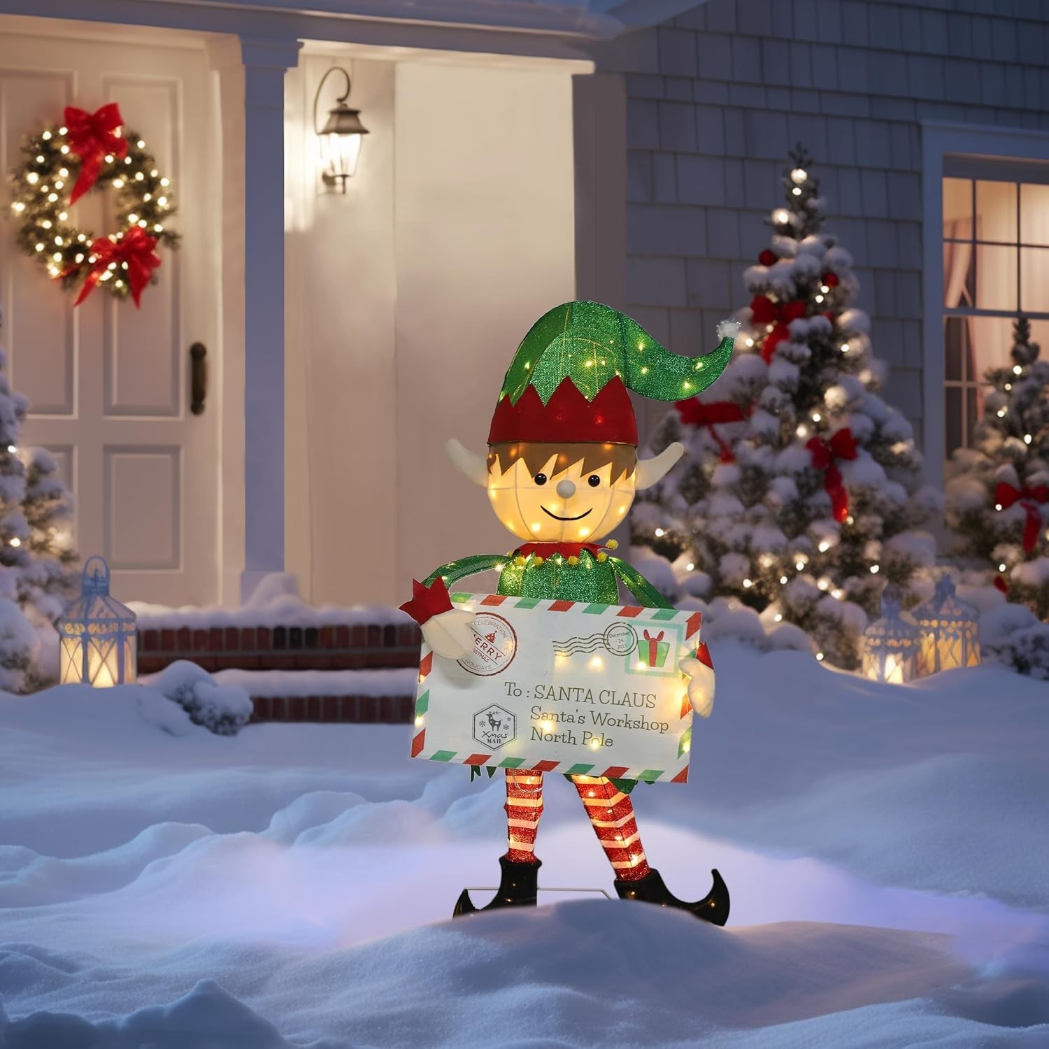 Lighted Holiday Displays Steel 1 BlueWish 4.8FT Elf Envelope Outdoor Christmas Lighted Holiday Displays Steel 1 BlueWish 4.8FT Elf Envelope Outdoor Christmas