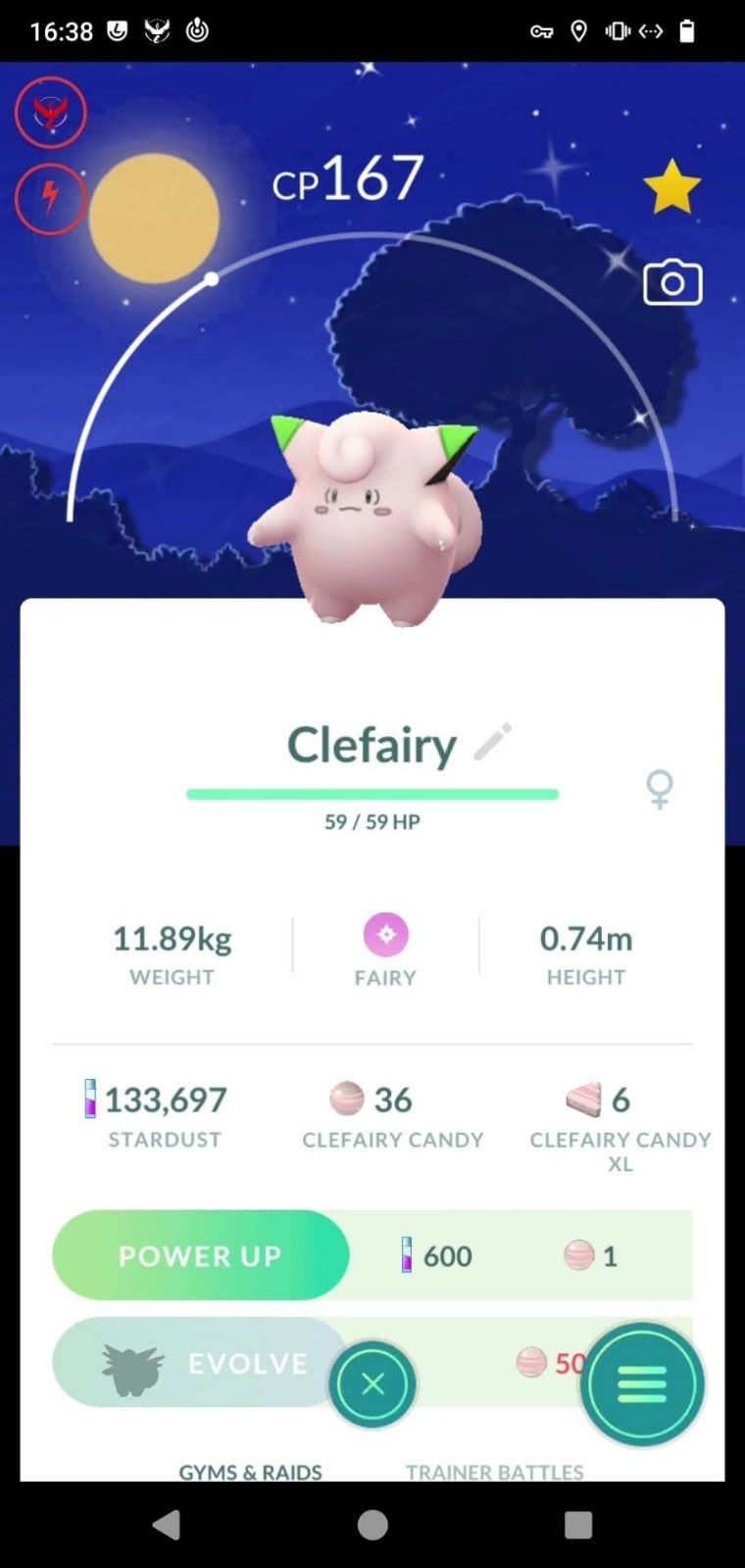 Pokemon Shiny Clefairy - Moonlight Background - Tr\'a.d.e  20k stardust or P.T.C