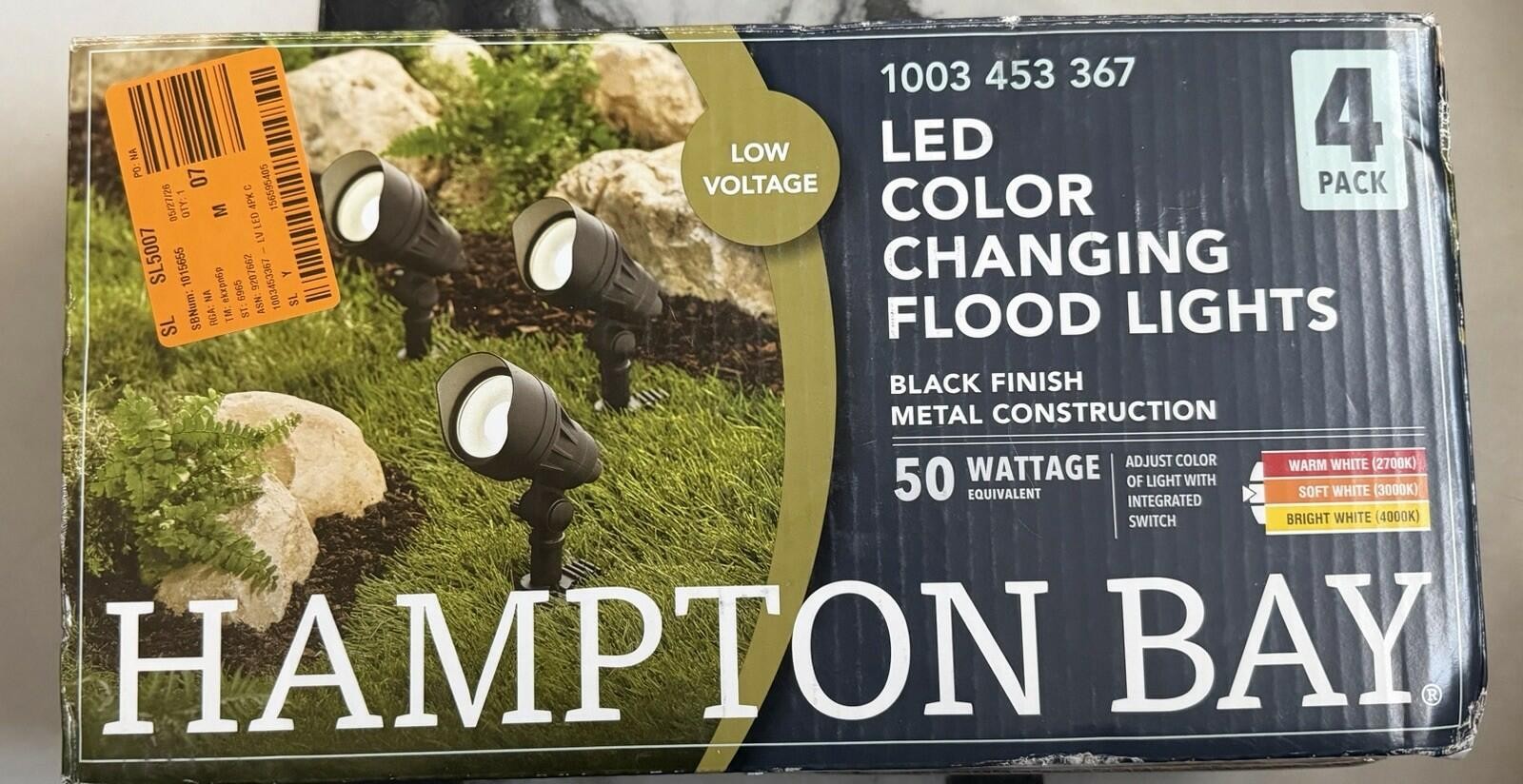 Hampton Bay Millennium Black Adjustable Color LED Outdoor Landscape Flood Light Hampton Bay Millennium Black Adjustable Color LED Outdoor Landscape Flood Light