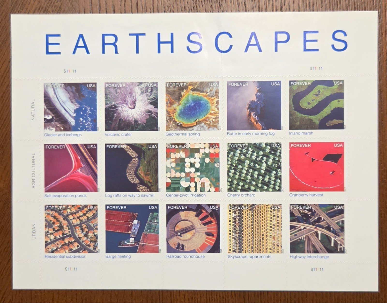 2011 US Stamps EARTHSCAPES Forever Sheet Pane of 15 MNH scott #4710