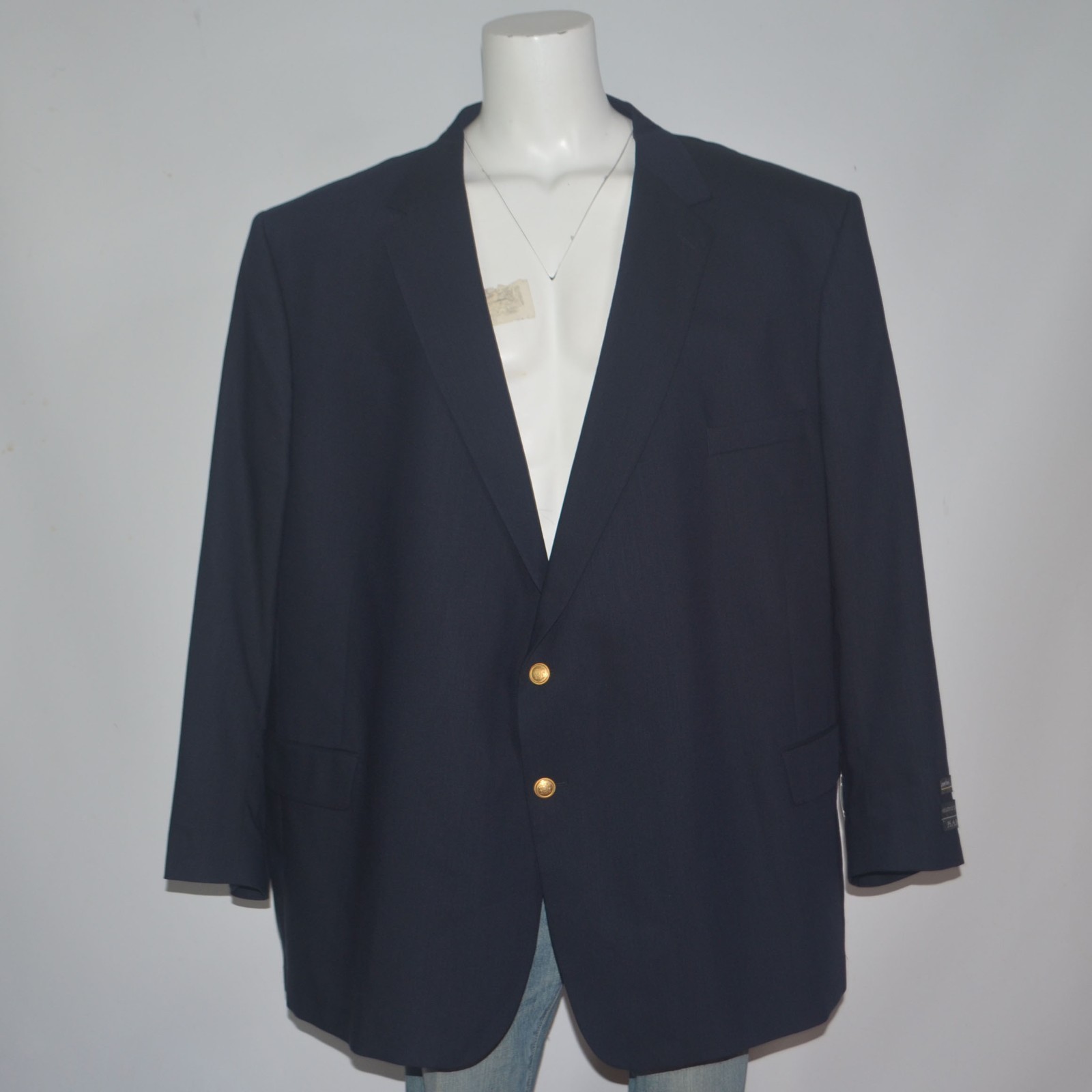NWT JOS A BANK Executive 100% Wool Navy Two Button Blazer Sz 62R