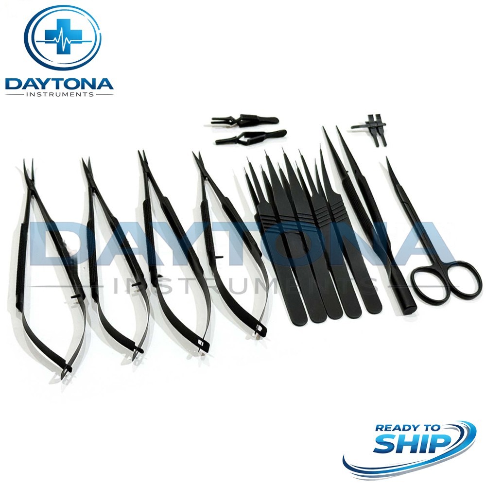 Basic Hand Surgery Microsurgical Instrument Set Black With Vascular Clamps