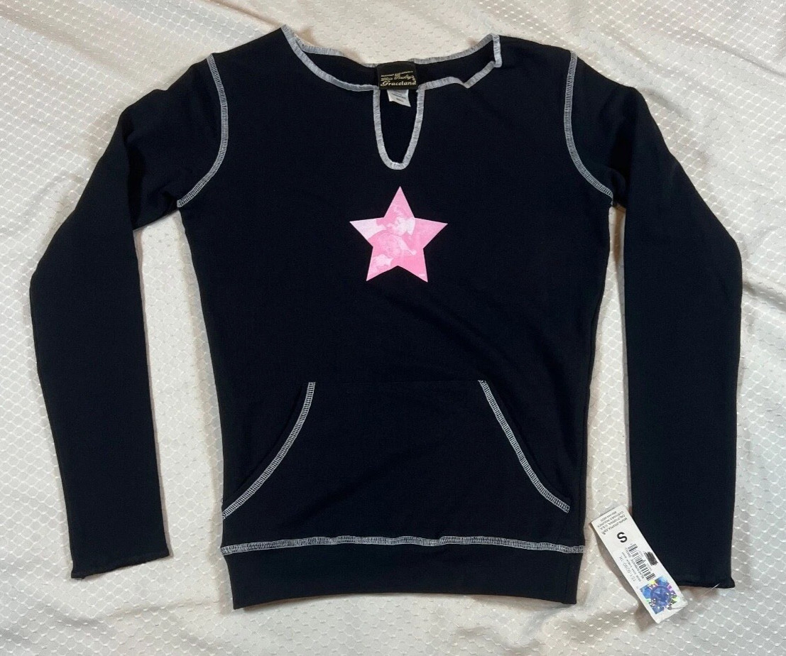 Vintage Elvis Presley Womens S Graceland Long sleeve New Tags Black Made in USA